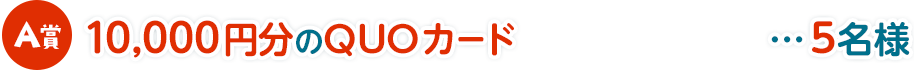 A賞 10,000円分のQUOカード…5名様